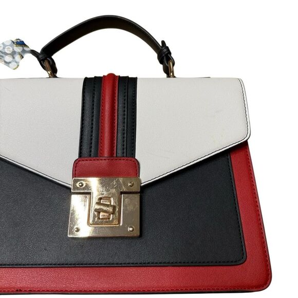 Scarleton tri color structures satchel bag with scarf accessory - Picture 5 of 9